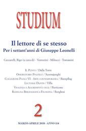 Studium (2018). Vol. 2: lettore di se stesso. Per i settant'anni di Giuseppe Leonelli, Il.