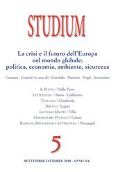 Studium (2018). Vol. 5: crisi e il futuro dell'Europa nel mondo globale: politica, economia, ambiente e sicurezza (Settembre-Ottobre), La.