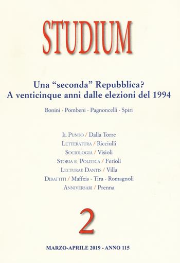 Studium (2019). Vol. 2: Una «seconda» Repubblica? A venticinque anni dalle elezioni del 1994  - Libro Studium 2019 | Libraccio.it