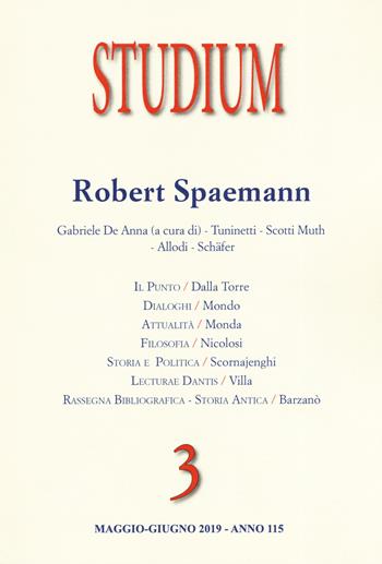 Studium (2019). Vol. 3: Robert Spaemann.  - Libro Studium 2019 | Libraccio.it