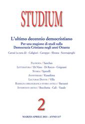 Studium (2021). Vol. 2: ultimo decennio democristiano. Per una stagione di studi sulla Democrazia Cristiana negli anni Ottanta, L'.