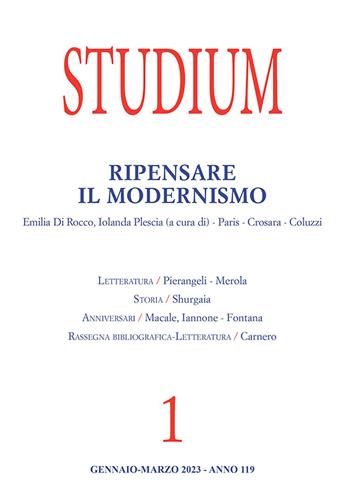 Studium (2023). Vol. 1: Ripensare il modernismo  - Libro Studium 2023 | Libraccio.it