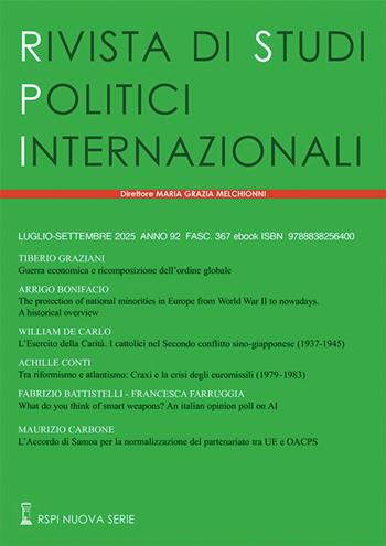 Rivista di studi politici internazionali (2025). Vol. 3  - Libro Studium 2026 | Libraccio.it
