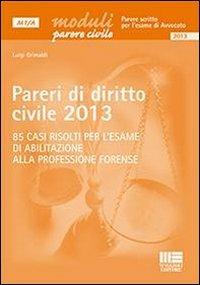 Pareri di diritto civile 2013 - Luigi Grimaldi - Libro Maggioli Editore 2013, Moduli | Libraccio.it