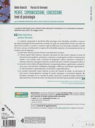 Mente, comunicazione, educazione. Temi di psicologia. Per il Licei e gli Ist. magistrali. Con espansione online - Adele Bianchi, Parisio Di Giovanni - Libro Paravia 2010 | Libraccio.it