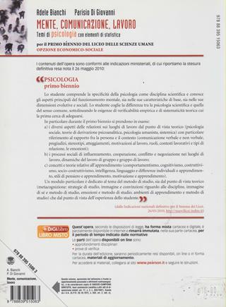 Mente, comunicazione, lavoro. Temi di psicologia con elementi di statistica. Con espansione online - Adele Bianchi, Parisio Di Giovanni - Libro Paravia 2010 | Libraccio.it