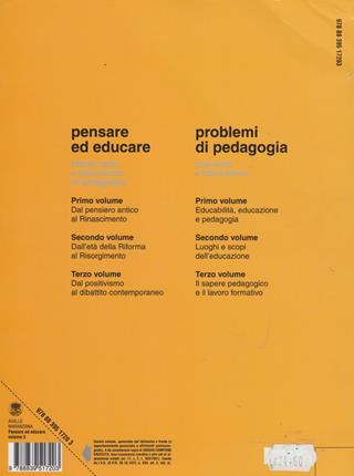 Pensare ed educare. Storia, testi e laboratorio di pedagogia. Vol. 3: Dal positivismo al dibattito contemporaneo - Ugo Avalle, Michele Maranzana - Libro Paravia 2005 | Libraccio.it