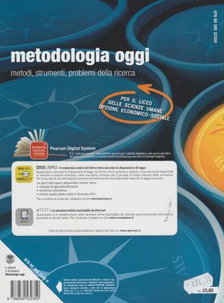 Metodologia oggi. Metodi, strumenti, problemi della ricerca. Materiali per il docente. Per le Scuole superiori. Con DVD-ROM - Adele Bianchi, Parisio Di Giovanni - Libro Paravia 2011 | Libraccio.it