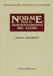 Norme per il sostentamento del clero. Studi e documenti