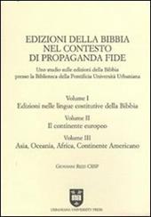 Edizioni della Bibbia nel contesto di Propaganda Fide. Uno studio sulle edizioni della Bibbia presso la Biblioteca della Pontificia Università Urbaniana