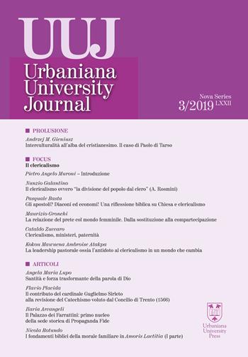 Urbaniana University Journal. Euntes Docete (2019). Vol. 3: clericalismo, Il. - Kurt Appel, Ilaria Arcangeli, Pasquale Basta - Libro Urbaniana University Press 2020, Riviste | Libraccio.it