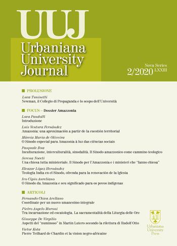 Urbaniana University Journal. Euntes Docete (2020). Vol. 2: Dossier Amazzonia - Pasquale Bua, Serena Noceti, Luca Pandolfi - Libro Urbaniana University Press 2020, Riviste | Libraccio.it