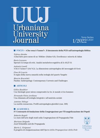 Urbaniana University Journal. Euntes Docete (2022). Vol. 1: Focus «Che cosa è l’uomo?» - Tedros Abraha, Pino Di Luccio, Marcin Kowalski - Libro Urbaniana University Press 2022, Riviste | Libraccio.it