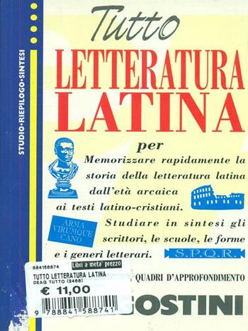 Tutto letteratura latina  - Libro De Agostini 2001 | Libraccio.it