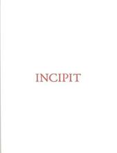 Incipit. Ediz. italiana, inglese e francese