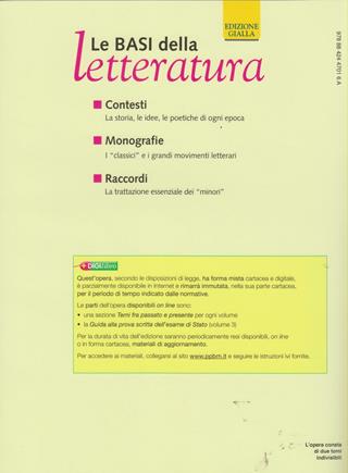 Le basi della letteratura. Ediz. gialla. Per le Scuole superiori. Vol. 3: Dall'unità d'Italia al primo Novecento-L'età contemporanea - Paolo Di Sacco - Libro Edizioni Scolastiche Bruno Mondadori 2009 | Libraccio.it