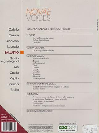 Novae voces. Sallustio. - Martino Menghi, Massimo Gori - Libro Edizioni Scolastiche Bruno Mondadori 2007 | Libraccio.it