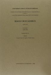 Le imbreviature di ser Biagio Boccadibue (1298-1314). Vol. 1\4: 1298-1309.