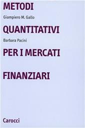 Metodi quantitativi per i mercati finanziari