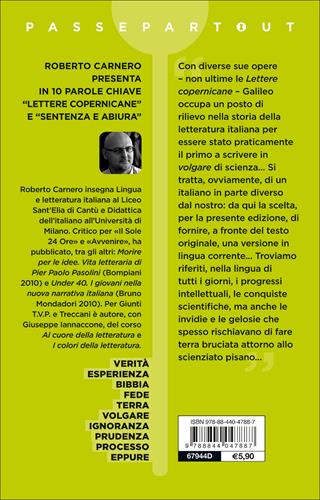 Lettere copernicane-Sentenza e abiura. Testo italiano corrente a fronte - Galileo Galilei - Libro Demetra 2017, Passepartout | Libraccio.it