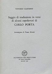 Saggio di traduzioni in versi di alcuni capolavori di Carlo Porta