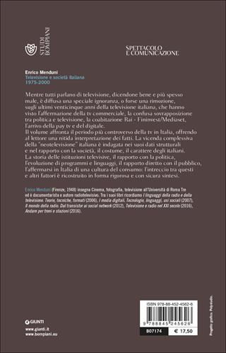 Televisione e società italiana 1975-2000 - Enrico Menduni - Libro Bompiani 2002, Studi Bompiani | Libraccio.it