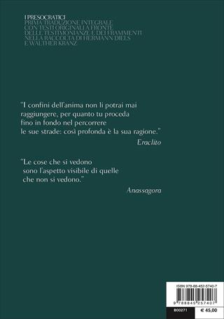 I presocratici. Testo greco a fronte  - Libro Bompiani 2006, Il pensiero occidentale | Libraccio.it