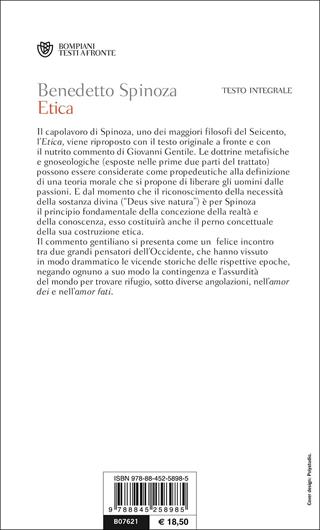 Etica. Testo latino a fronte - Baruch Spinoza - Libro Bompiani 2007, Testi a fronte | Libraccio.it
