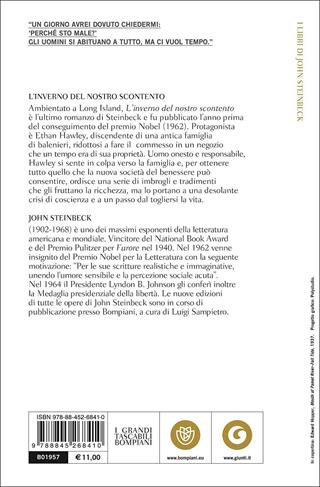 L'inverno del nostro scontento - John Steinbeck - Libro Bompiani 2011, Tascabili narrativa | Libraccio.it