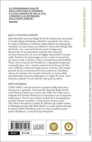 Quel fantastico giovedì - John Steinbeck - Libro Bompiani 2013, Tascabili narrativa | Libraccio.it
