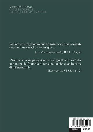 Opere filosofiche, teologiche e matematiche. Testo latino a fronte - Niccolò Cusano - Libro Bompiani 2017, Il pensiero occidentale | Libraccio.it