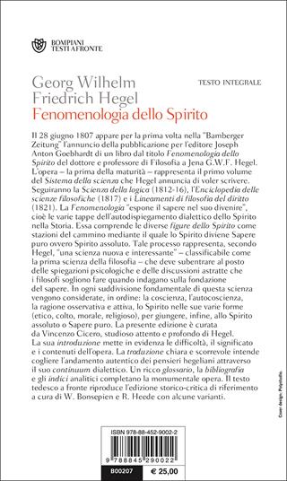 Fenomenologia dello spirito - Friedrich Hegel - Libro Bompiani 2000, Testi a fronte | Libraccio.it