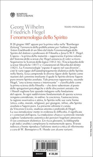 Fenomenologia dello spirito. Testo tedesco a fronte - Friedrich Hegel - Libro Bompiani 2000, Testi a fronte | Libraccio.it