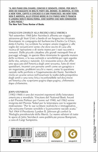 Viaggi con Charley. Alla ricerca dell'America - John Steinbeck - Libro Bompiani 2017, Tascabili narrativa | Libraccio.it