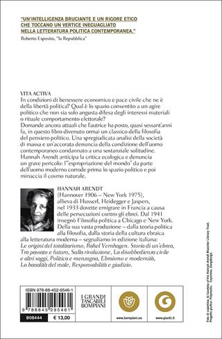 Vita activa. La condizione umana - Hannah Arendt - Libro Bompiani 2017, Tascabili. Saggi | Libraccio.it