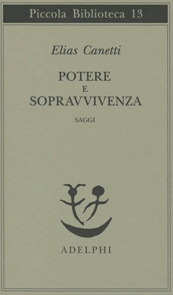 Potere e sopravvivenza. Saggi - Elias Canetti - Libro Adelphi 1974, Piccola biblioteca Adelphi | Libraccio.it