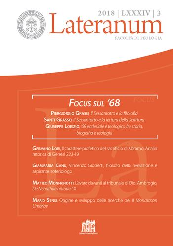 Lateranum (2018). Vol. 3: Focus sul ’68  - Libro Lateran University Press 2019, Lateranum. Nuova serie monographica | Libraccio.it