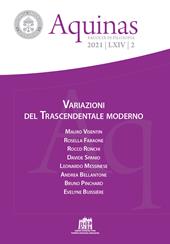 Aquinas. Rivista internazionale di filosofia (2021). Vol. 2: Variazioni del Trascendentale moderno