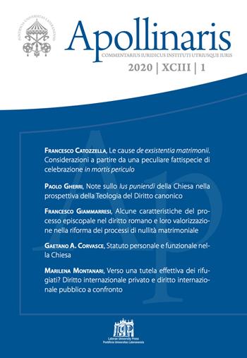 Apollinaris (2020). Vol. 1  - Libro Lateran University Press 2022 | Libraccio.it