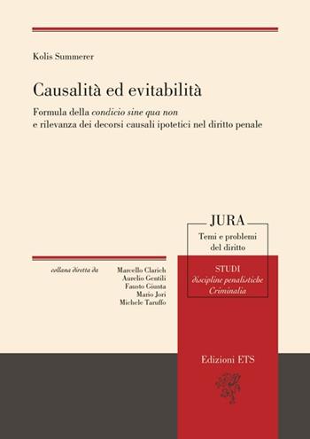 Causalità ed evitabilità. Formula della condicio sine qua non e rilevanza dei decorsi causali ipotetici nel diritto penale - Kolis Summerer - Libro Edizioni ETS 2013, Jura. Temi e problemi del diritto | Libraccio.it