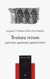 Textura rerum. Parvenza apparenza appariscenza