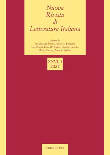 Nuova rivista di letteratura italiana (2023). Vol. 1  - Libro Edizioni ETS 2024 | Libraccio.it