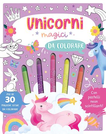 Unicorni magici da colorare. Ediz. illustrata. Con 5 pastelli neon  - Libro EL 2026, Libri attivi | Libraccio.it