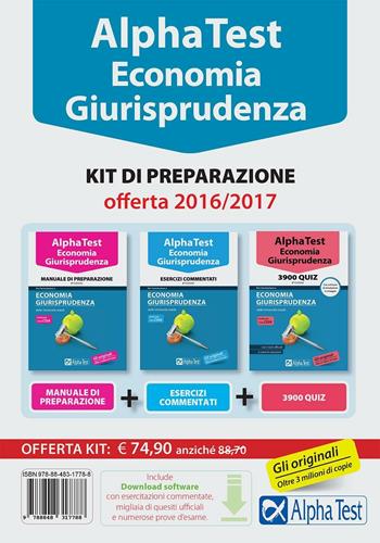 Alpha Test. Economia giurisprudenza. TOLC-E, TOLC-SU, TOLC-SPS. Kit di preparazione. Con software di simulazione  - Libro Alpha Test 2015, TestUniversitari | Libraccio.it