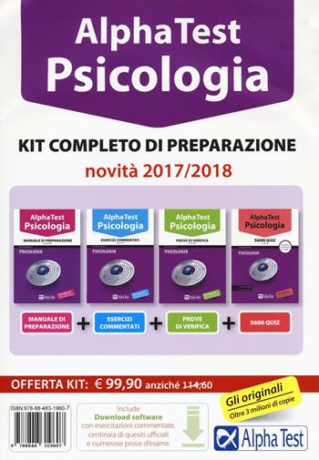 Alpha Test. Psicologia. Kit completo di preparazione.  - Libro Alpha Test 2017, TestUniversitari | Libraccio.it