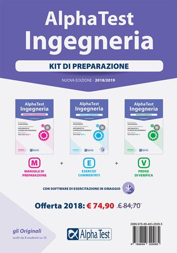 Alpha Test. Ingegneria. Kit di preparazione. Manuale di preparazione-Esercizi commentati-Prove di verifica. Con Contenuto digitale per download e accesso online  - Libro Alpha Test 2017, TestUniversitari | Libraccio.it
