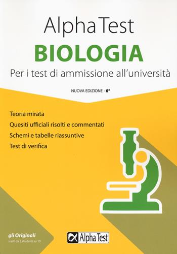 Alpha Test biologia. Per i test di ammissione all'università - Valeria Balboni, Doriana Rodino - Libro Alpha Test 2019, TestUniversitari | Libraccio.it