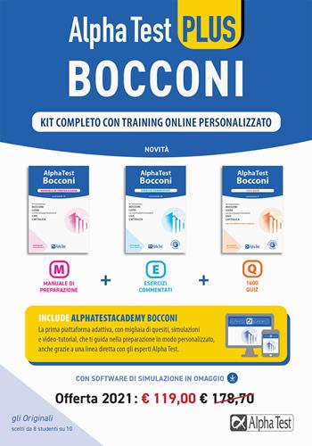 Alpha Test plus Bocconi. Kit completo con training online personalizzato  - Libro Alpha Test 2020, TestUniversitari | Libraccio.it