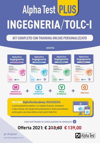 Alpha Test plus. Ingegneria. Kit completo di preparazione con training on line personalizzato.  - Libro Alpha Test 2020, TestUniversitari | Libraccio.it