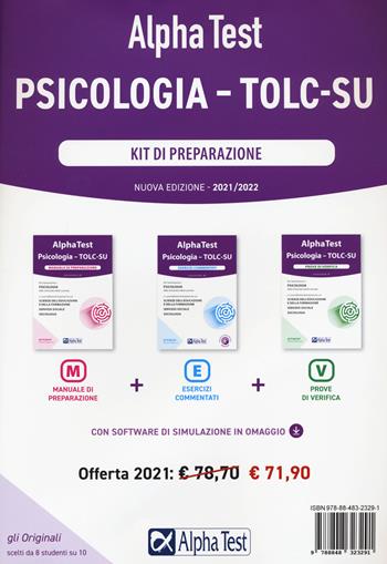 Alpha Test. Psicologia. TOLC-SU. Kit di preparazione - Giuseppe Vottari, Massimiliano Bianchini, Fausto Lanzoni - Libro Alpha Test 2020, TestUniversitari | Libraccio.it